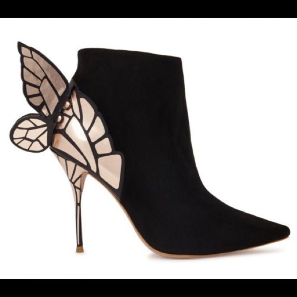 SOPHIA WEBSTER Chiara black suede booties